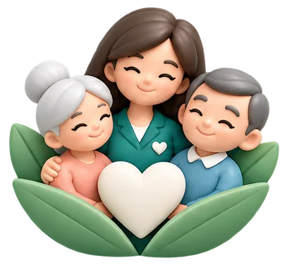Icono de acompañamiento a personas mayores y a sus familias