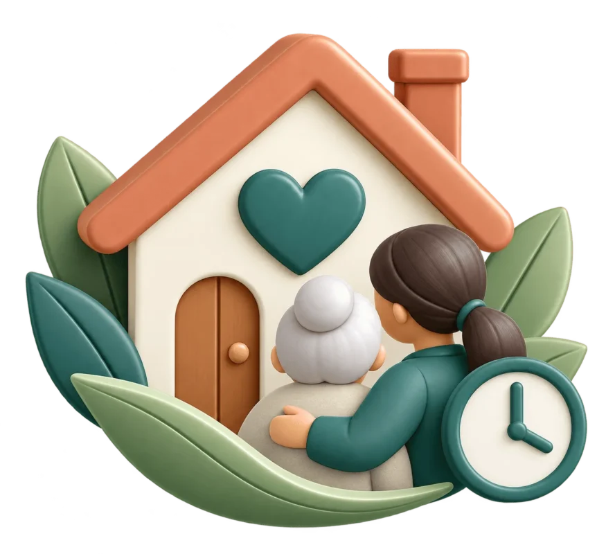 Icono de atención domiciliaria para personas mayores por horas