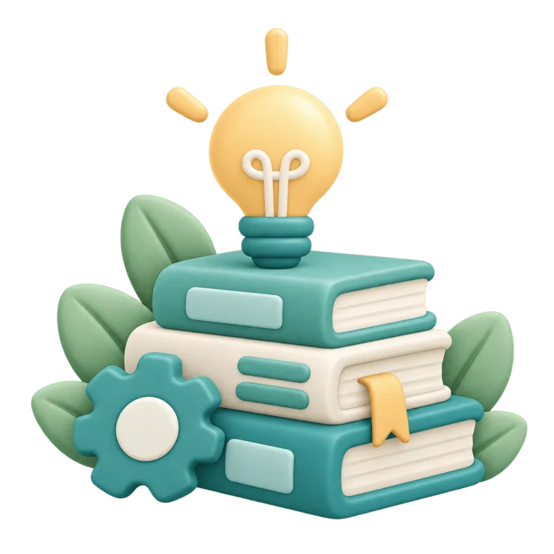 Icono de educación práctica y herramientas aplicables al cuidado diario