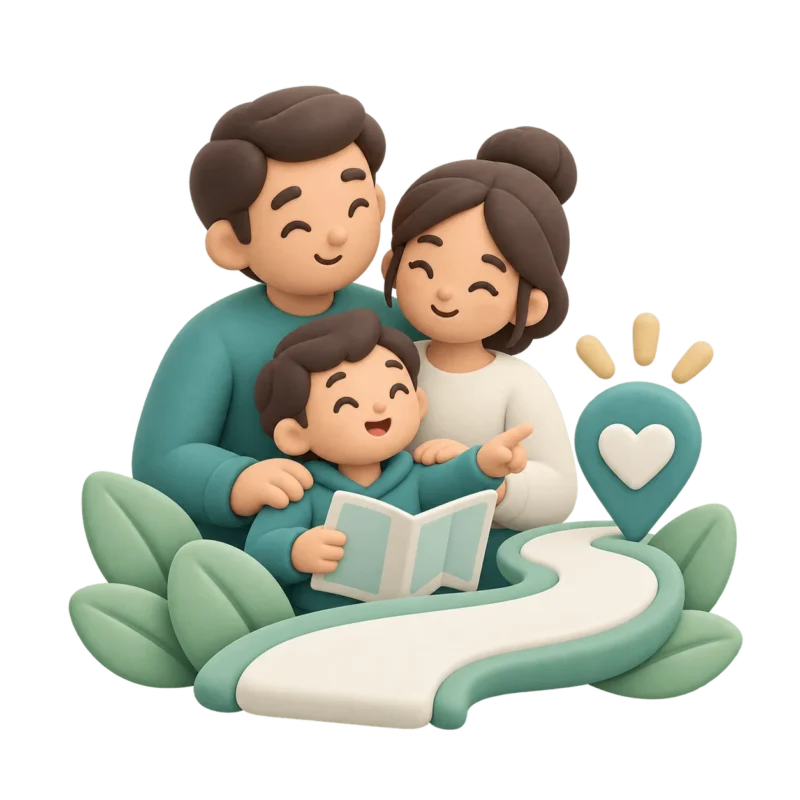 Icono de familia que comienza a asumir el cuidado de una persona mayor